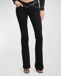 Versace - Low-Rise V Waistband Flare Jeans - Lyst