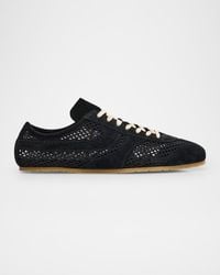 Dries Van Noten - Mesh And Leather Low-Top Sneakers - Lyst