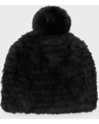 Adrienne Landau - Fluffy Beanie With Faux Fur Pom - Lyst