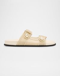 Jimmy Choo - Fayence Mesh Pearly Dual-Strap Slide Sandals - Lyst