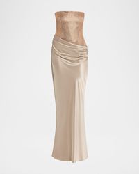 retroféte - Alexandra Strapless Sequin Draped Dress - Lyst