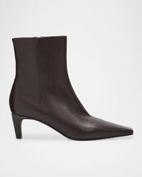 Brunello Cucinelli - 55Mm Monili Heel Leather Ankle Booties - Lyst