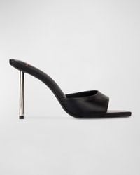 Black Suede Studio - Metallic Leather Stiletto Mule Sandals - Lyst
