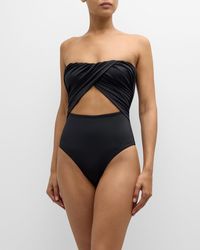 Onia - Audrey Strapless Crossover Cutout One-Piece Swimsuit - Lyst