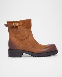 Versace - Apos;S Suede La Medusa Buckle Ankle Boots - Lyst