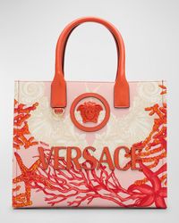 Versace - La Medusa Small Sea-Print Tote Bag - Lyst