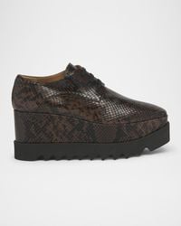 Stella McCartney - Elyse Snake Platform Loafers - Lyst