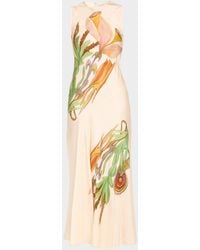 Ulla Johnson - Gaea Printed Silk Midi Dress - Lyst