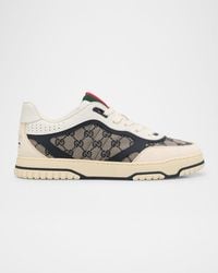 Gucci - Re-Web Gg Supreme Canvas And Leather Sneakers - Lyst