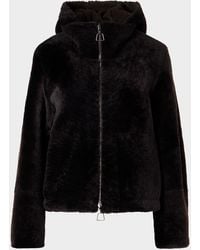 Akris - Dino Reversible Lamb Shearling Zip Jacket With Detachable Hood - Lyst
