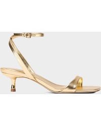 Jonathan Simkhai - Hannah Metallic Leather Kitten-Heel Sandals - Lyst