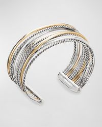 David Yurman - Dy Crossover Cuff Bracelet W/ 18k Gold - Lyst