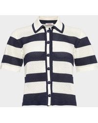 Eres - Mouette Striped Openwork Knit Top - Lyst