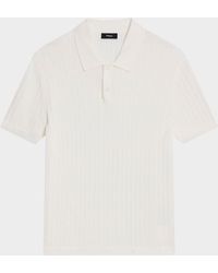 Theory - Cable-Knit Polo Sweater - Lyst
