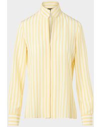Akris - Striped Silk Crepe Button-Down Shirt - Lyst