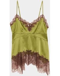 STAUD - Lina Silk Tank Top - Lyst
