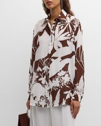 Michael Kors - Boyfriend Floral Print Button-Front Shirt - Lyst