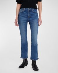 7 For All Mankind - High Rise Slim Kick-Flare Jeans With Studs - Lyst