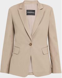 Emporio Armani - Cotton Couture Single-Button Blazer - Lyst