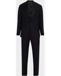 Canali - Apos;S Textured Wool Peak Lapel Suit - Lyst