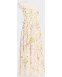 Needle & Thread - Florine One-Shoulder Embroidered Tulle Gown - Lyst