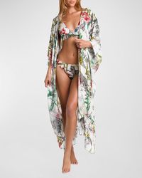 L'Agence - Kara Soft Jungle Maxi Kimono - Lyst