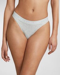 Polo Ralph Lauren - Ribbed Mid-Rise Logo Thong - Lyst
