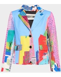 Libertine - Nyc Print Single-Breasted Short Jacket - Lyst