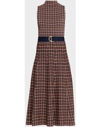 Cara Cara - Brice Belted Plaid Knit Midi Dress - Lyst