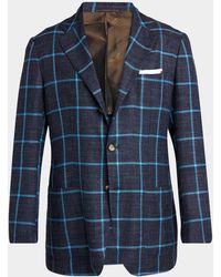 Kiton - Apos;S Windowpane Check Cashmere-Blend Blazer - Lyst