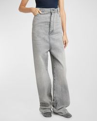 Loewe - High-Rise Drop-Crotch Relaxed Straight-Leg Jeans - Lyst