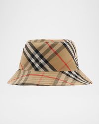 Burberry - Gabardine Reversible Check-Print Bucket Hat - Lyst