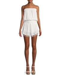 Ramy Brook - Marcie Strapless Coverup Dress With Pompoms - Lyst