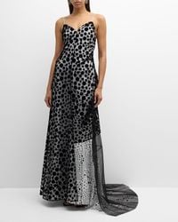 Christopher John Rogers - Polka-Dit Party Draped Tie-Back Sleeveless Gown - Lyst