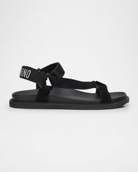 Moschino - Apos;S Leather And Suede Sandals - Lyst