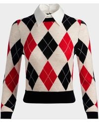 Alice + Olivia - Carolann Argyle Pullover - Lyst