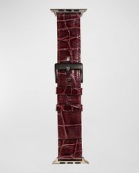 Abas - Apple Watch Alligator-Leather Watch Strap, Space Finish - Lyst