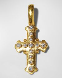 Elizabeth Locke - 19k Gold Diamond Byzantine Cross Pendant - Lyst