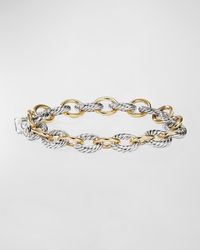 David Yurman - Chain Oval Link Bracelet With 18k Gold And Silver, 10mm, 7.5" - Lyst