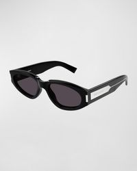 Saint Laurent - Naked Wirecore Oval Sunglasses - Lyst