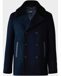 Mackage - Apos;S Cole Wool Peacoat With Shearling Collar - Lyst