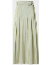 Akris Punto - Pleated A-Line Batiste Midi Skirt - Lyst