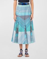 Silvia Tcherassi - Madaini Abstract Striped Maxi Skirt - Lyst