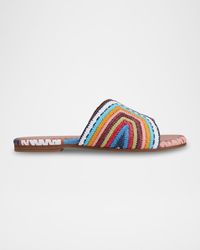 Marc Fisher - Multi Woven Flat Slide Sandals - Lyst