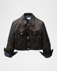 Versace - Slim Leather Patchwork Jacket - Lyst