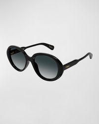 Chloé - Gradient Acetate Round Sunglasses - Lyst