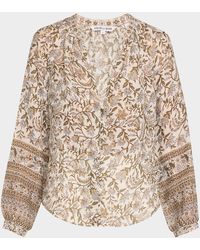 Veronica Beard - Ailani Printed Long-Sleeve Top - Lyst
