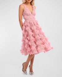 HELSI - Alejandra Sequin Floral Applique Midi Dress - Lyst