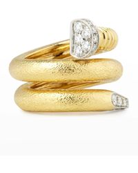 David Webb - 18k Diamond Hammered Nail-shaped Ring, Size 6.5 - Lyst