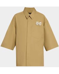 Simone Rocha - Boxy Floral-Embellished Pocket Short-Sleeve Shirt - Lyst